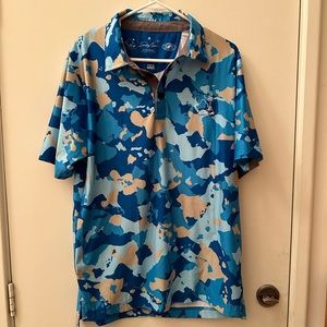 Sunday Crew Oahu Golf Polo Shirt size Medium M rare design Work Once upf 50 Uv